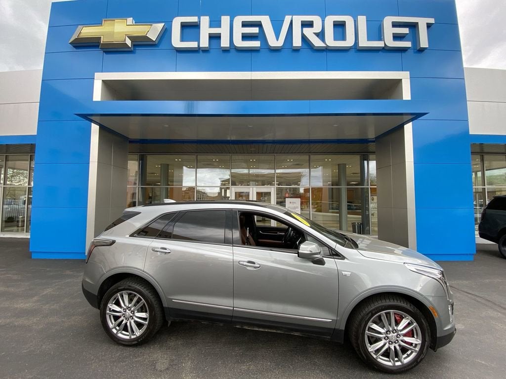 2024 Cadillac XT5 Sport in Argent Silver Metallic — front three-quarter view