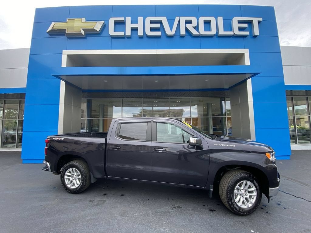 2023 Chevrolet Silverado 1500 LT (2FL) in Dark Ash Metallic — front three-quarter view