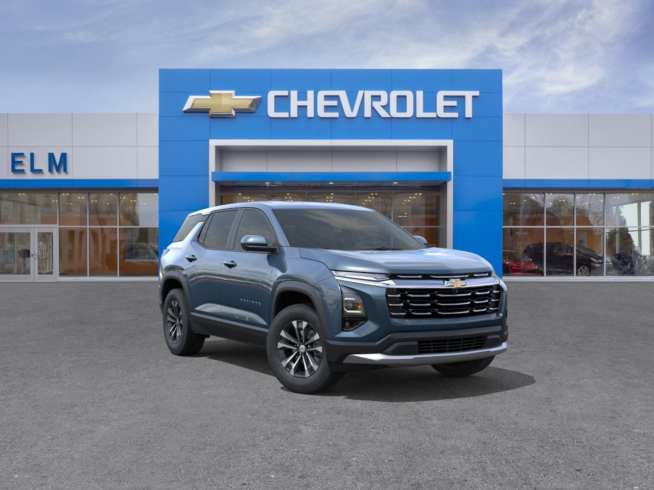 2027 Chevrolet Equinox LT in Lakeshore Blue Metallic — front three-quarter view