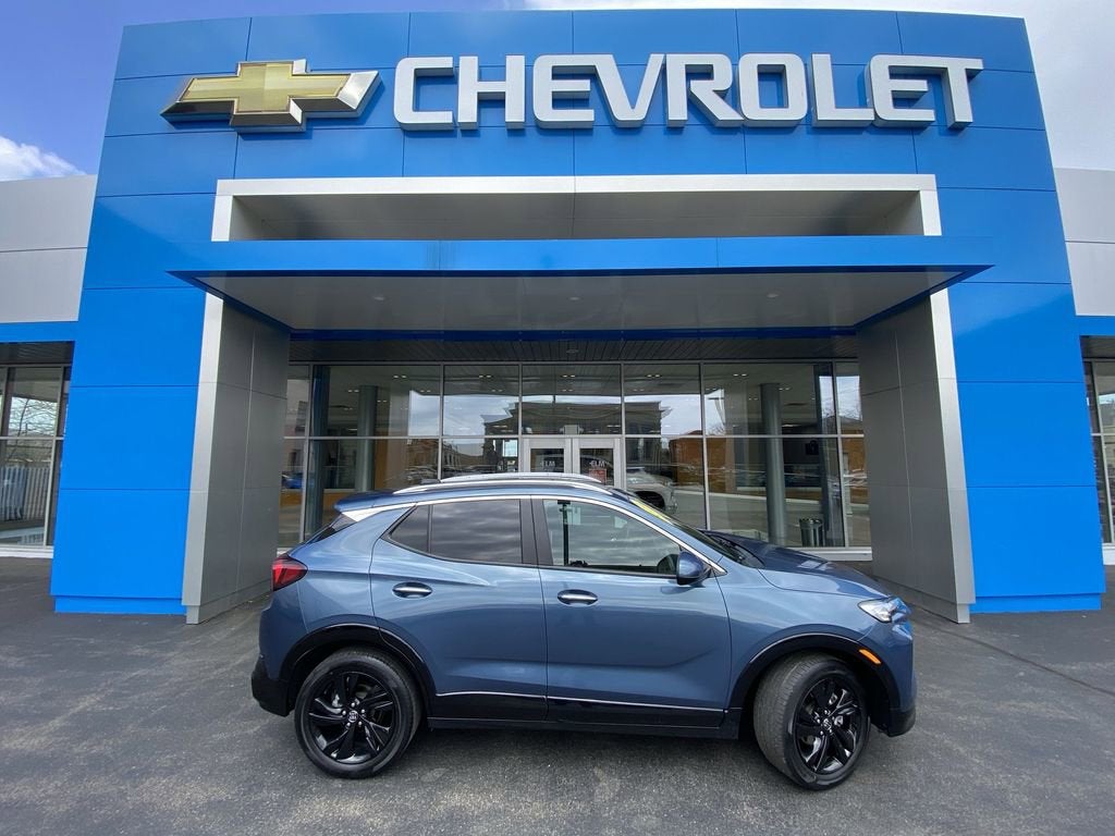 2024 Buick Encore GX Sport Touring in Ocean Blue Metallic — front three-quarter view