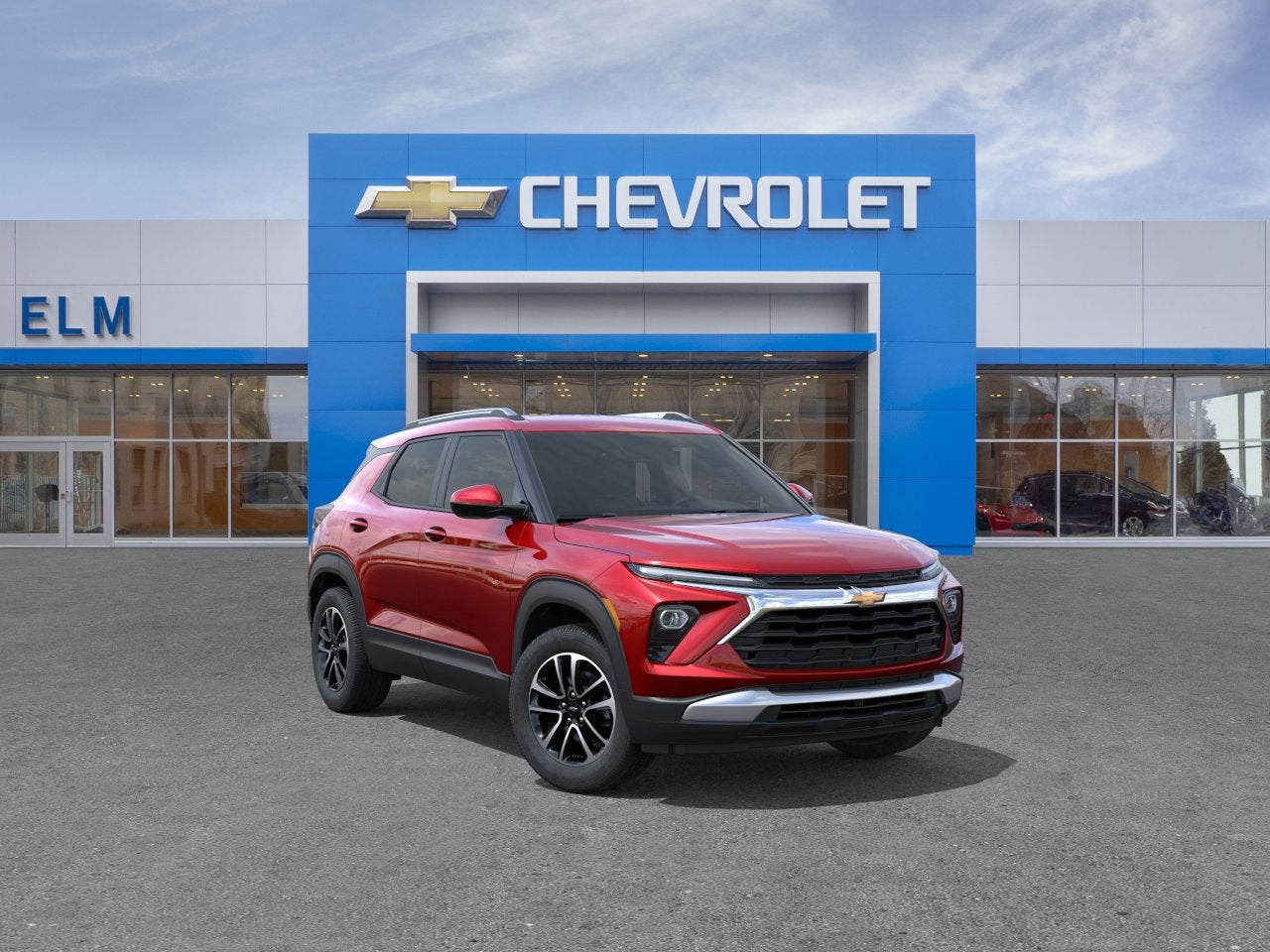 2026 Chevrolet Trailblazer LT in Apex Red — front three-quarter view