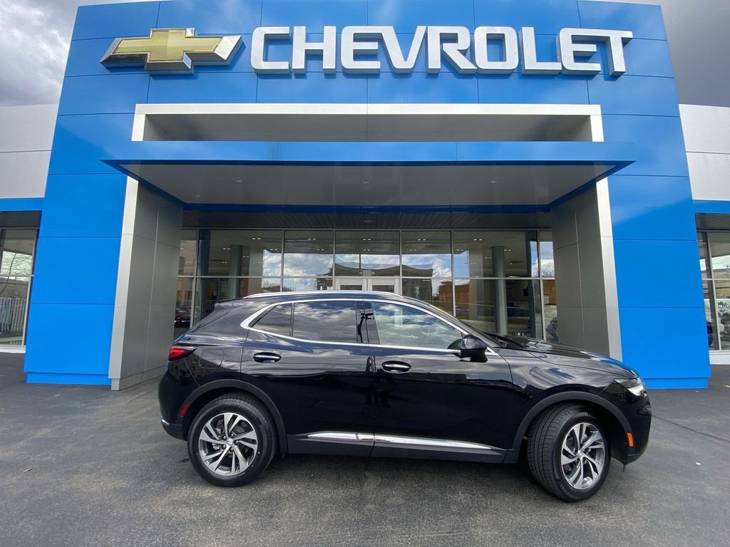 2023 Buick Envision Essence in Ebony Twilight Metallic — front three-quarter view